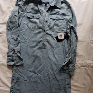 Women's Chambray Shirt Dress, size PS